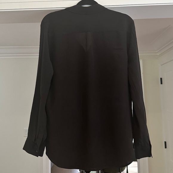 IRIS & INK Black 100% Silk Long-Sleeve Button-up Shirt - Size US 10 - Picture 7 of 10